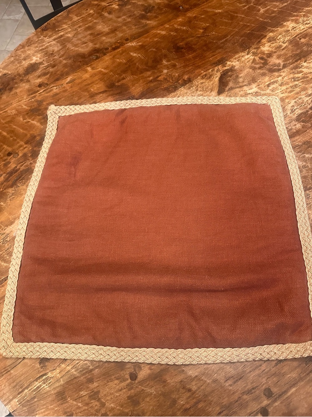 Pottery Barn Throw Pillow Cover- Color-Rust -Size 20x20